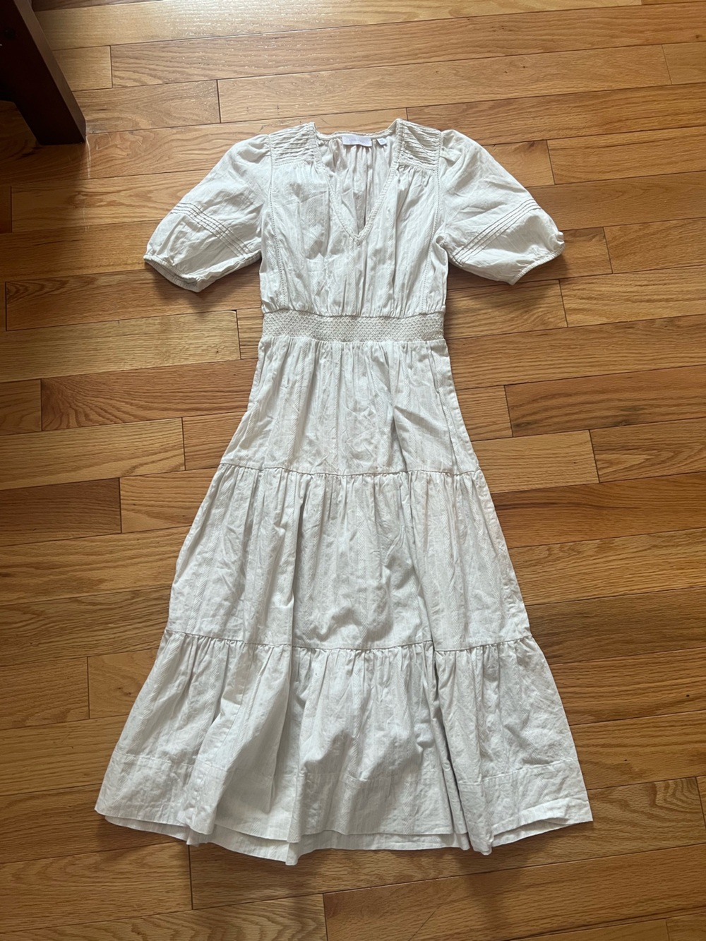 Aritzia Ivory V-neck MIDI Dress